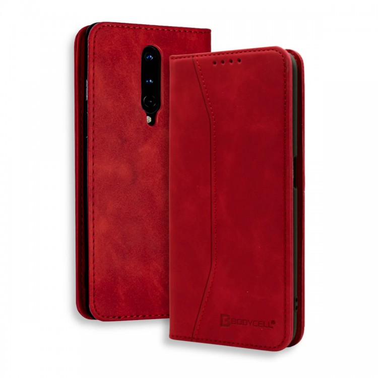 Bodycell Book Case Pu Leather OnePlus 8  Red