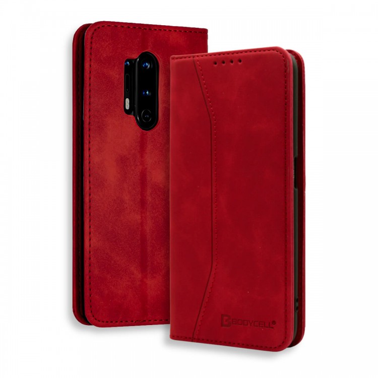 Bodycell Book Case Pu Leather OnePlus 8 Pro Red