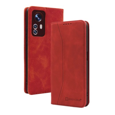 Bodycell Book Case Pu Leather Xiaomi 12 Pro Red