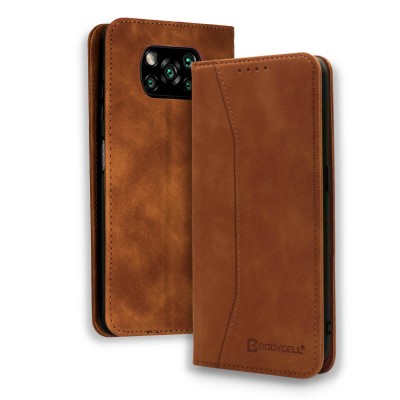 Bodycell Book Case Pu Leather Xiaomi Poco X3 NFC/X3 Pro Brown