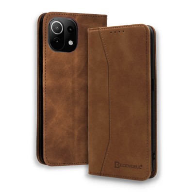 Bodycell Book Case Pu Leather Xiaomi Mi 11 Lite 4/5G Brown