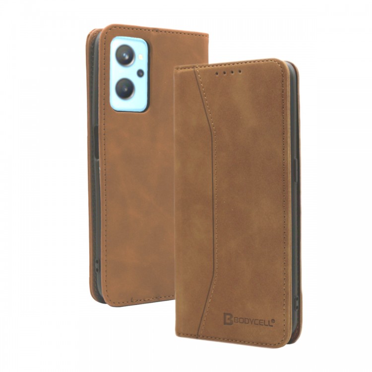 Bodycell Book Case Pu Leather Realme 9i Brown