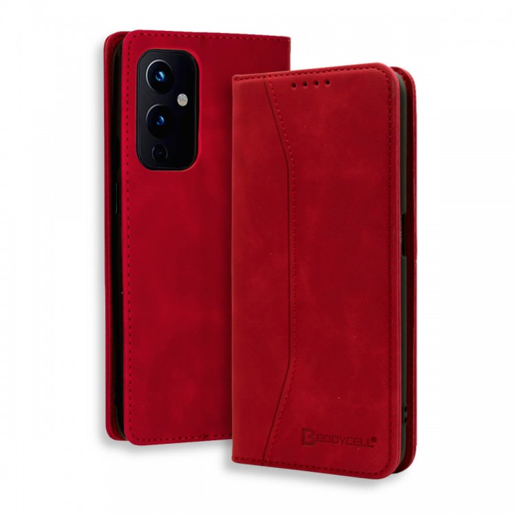 Bodycell Book Case Pu Leather OnePlus 9  Red