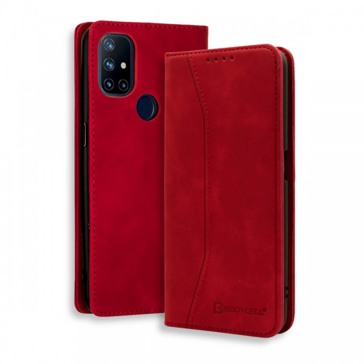 Bodycell Book Case Pu Leather OnePlus Nord N10 5G Red
