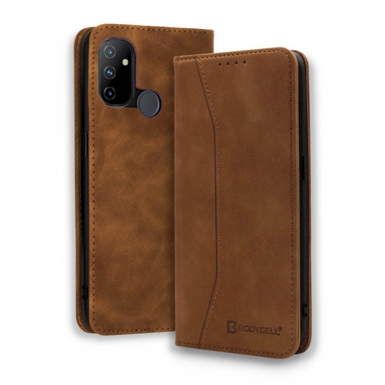 Bodycell Book Case Pu Leather OnePlus Nord N100 Brown