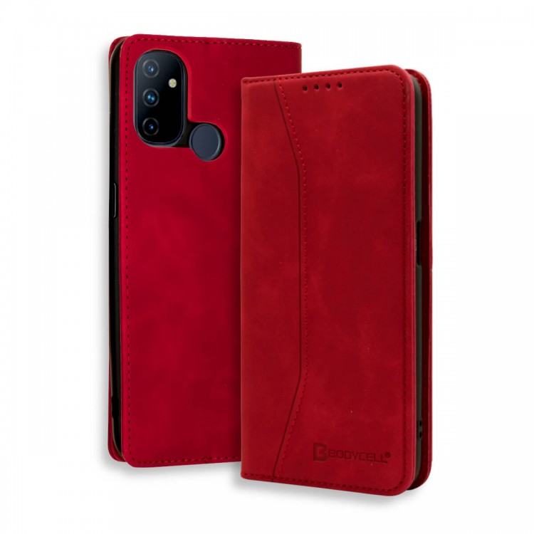 Bodycell Book Case Pu Leather OnePlus Nord N100 Red