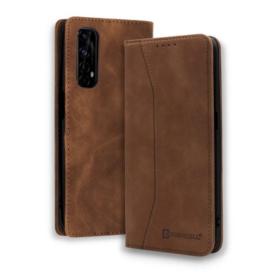 Bodycell Book Case Pu Leather Realme 7 4G Brown