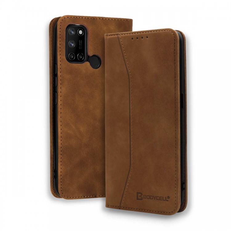 Bodycell Book Case Pu Leather Realme 7i Brown