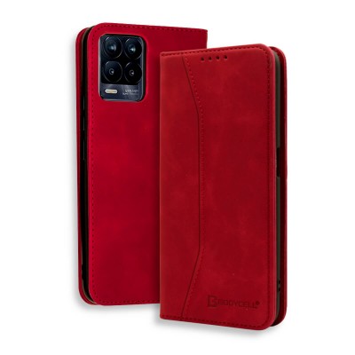 Bodycell Book Case Pu Leather Realme 8/8 Pro Red