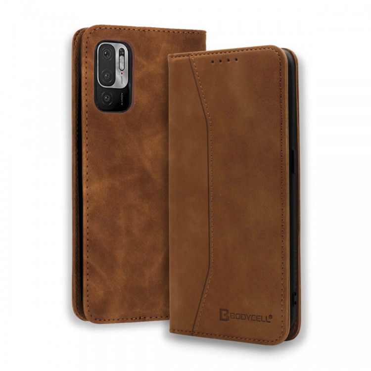 Bodycell Book Case Pu Leather Xiaomi Note 10 5G/Note 10T 5G Brown Bodycell Book Case Pu Leather Xiaomi Note 10 5G/Note 10T 5G Brown