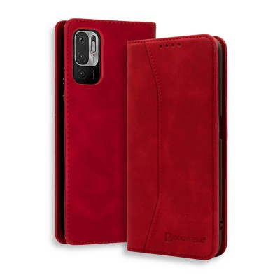 Bodycell Book Case Pu Leather Xiaomi Note 10 5G/Note 10T 5G Red