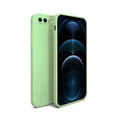 Bodycell Square Liquid Silicon Case iPhone 7/8 Plus Light Green