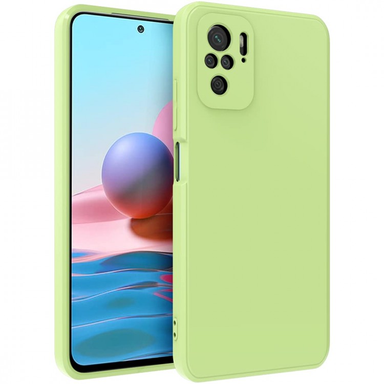 Bodycell Square Liquid Silicon Case Xiaomi Note 10/10s/Poco M5s Light Green