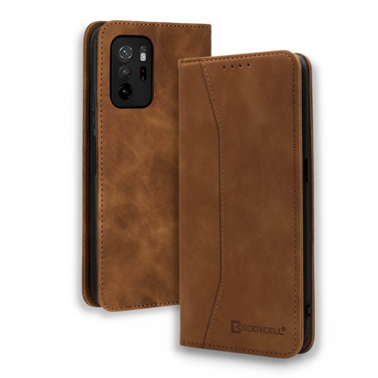Bodycell Book Case Pu Leather Xiaomi Poco M3 Pro 4G/5G Brown