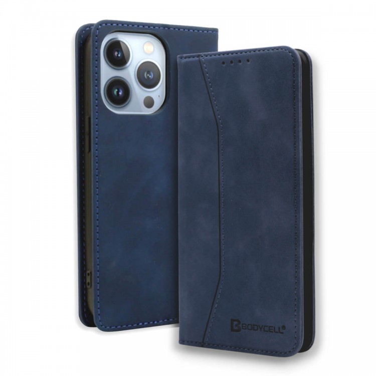 Bodycell Book Case Pu Leather iPhone 13 Pro Max Blue