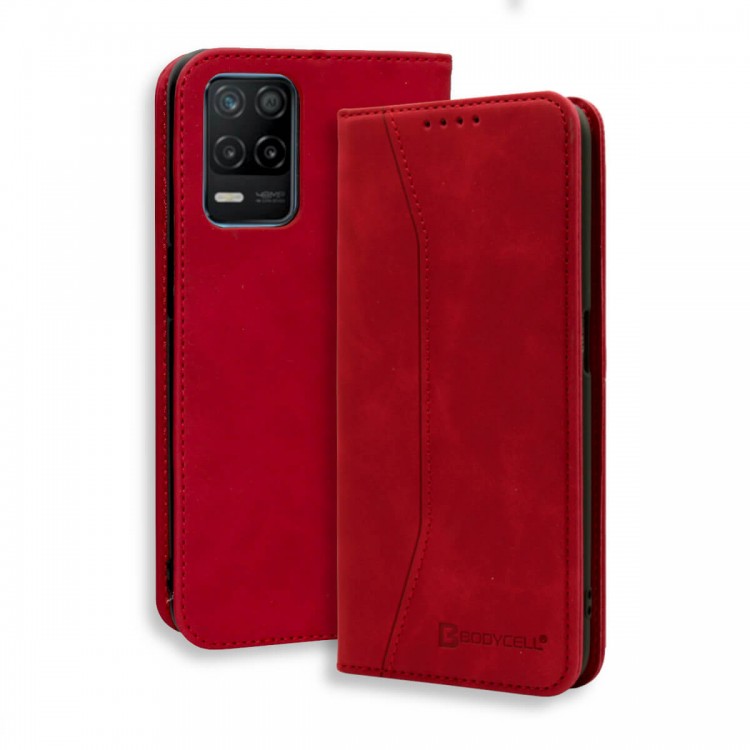 Bodycell Book Case Pu Leather Realme 8 5G Red