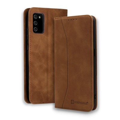 Bodycell Book Case Pu Leather Samsung A03s Brown