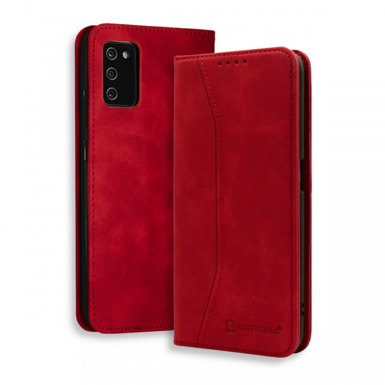 Bodycell Book Case Pu Leather Samsung A03s Red