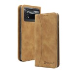 Bodycell Book Case Pu Leather Xiaomi Poco X4 Pro 5G Brown