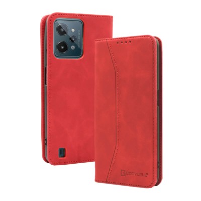 Bodycell Book Case Pu Leather Realme C31 Red