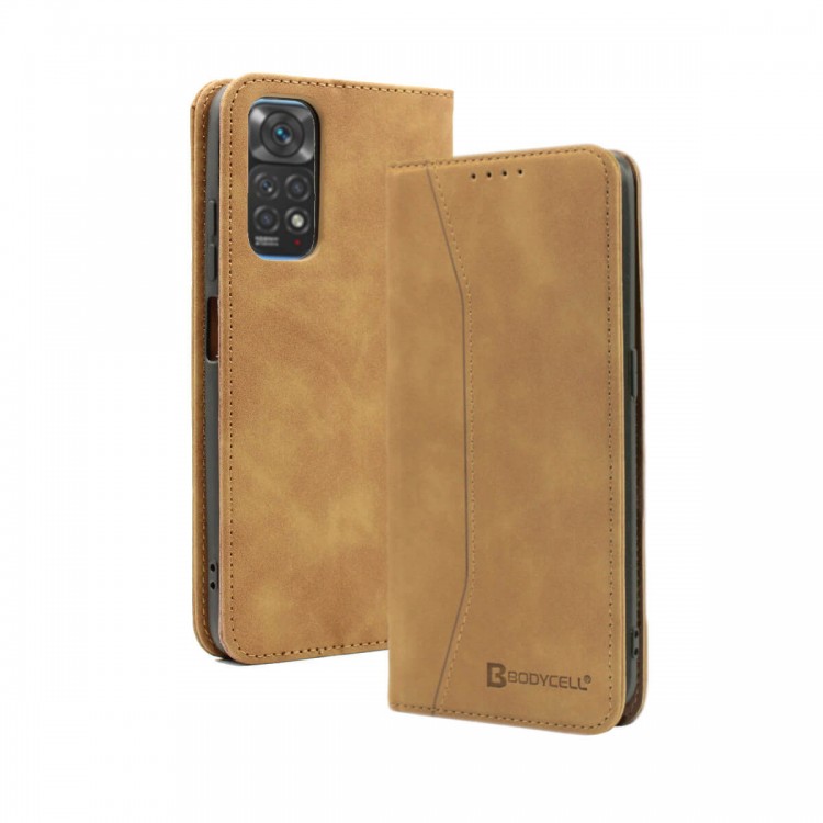 Bodycell Book Case Pu Leather Xiaomi Note 11/11s 4G Brown