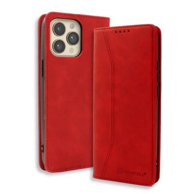 Bodycell Book Case Pu Leather iPhone 14 Pro Max Red
