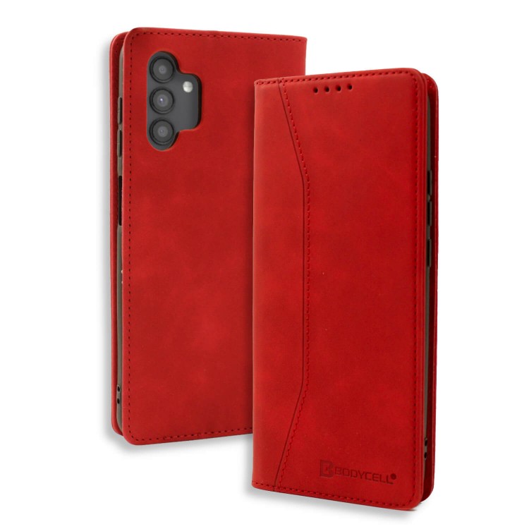 Bodycell Book Case Pu Leather Samsung A13 5G Red