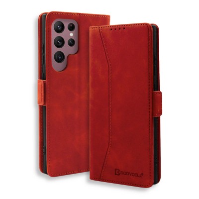 Bodycell Book Case Pu Leather Samsung S23 Ultra 5G Red