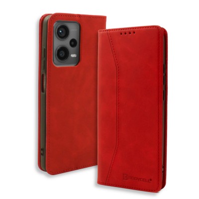 Bodycell Book Case Pu Leather Xiaomi Note 12 Pro Plus 5G Red