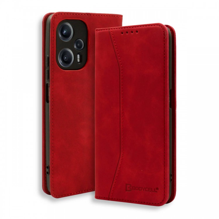 Bodycell Book Case Pu Leather Xiaomi Poco F5  Red