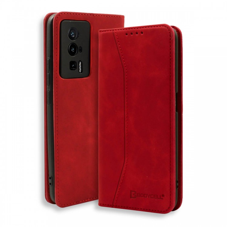 Bodycell Book Case Pu Leather Xiaomi Poco F5 Pro Red