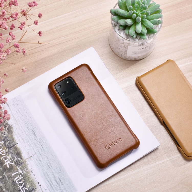 iCarer RS 992008 Samsung S20 Ultra Genuine Leather Brown