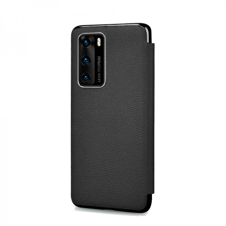 iCarer RHP 40003 HUAWEI P40 Genuine Leather Book Case Black