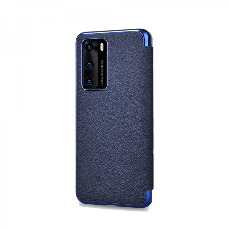 iCarer RHP 40003 HUAWEI P40 Genuine Leather Book Case Blue