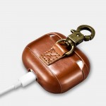 iCarer IAP 057 AirPods 3 Genuine Leather Case with Hook Brown