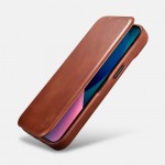 iCarer AKI 14220705 iPhone 14 Curved Genuine Leather MAGSAFE Brown