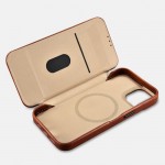 iCarer AKI 14220705 iPhone 14 Curved Genuine Leather MAGSAFE Brown