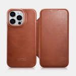 iCarer AKI 14220706 iPhone 14 Pro Curved Genuine Leather MAGSAFE Brown