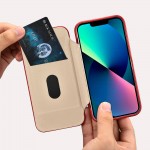 iCarer AKI 14220706 iPhone 14 Pro Curved Genuine Leather MAGSAFE Red