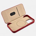 iCarer AKI 14220706 iPhone 14 Pro Curved Genuine Leather MAGSAFE Red