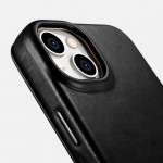 iCarer AKI 14220707 iPhone 14 Plus Curved Genuine Leather MAGSAFE Black