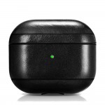 iCarer WMAP24100 AirPods 4 Vintage Leather Case Classic Black
