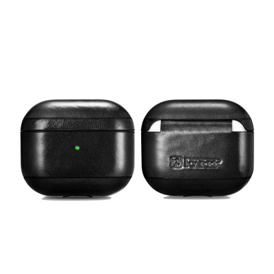 iCarer WMAP24100 AirPods 4 Vintage Leather Case Classic Black