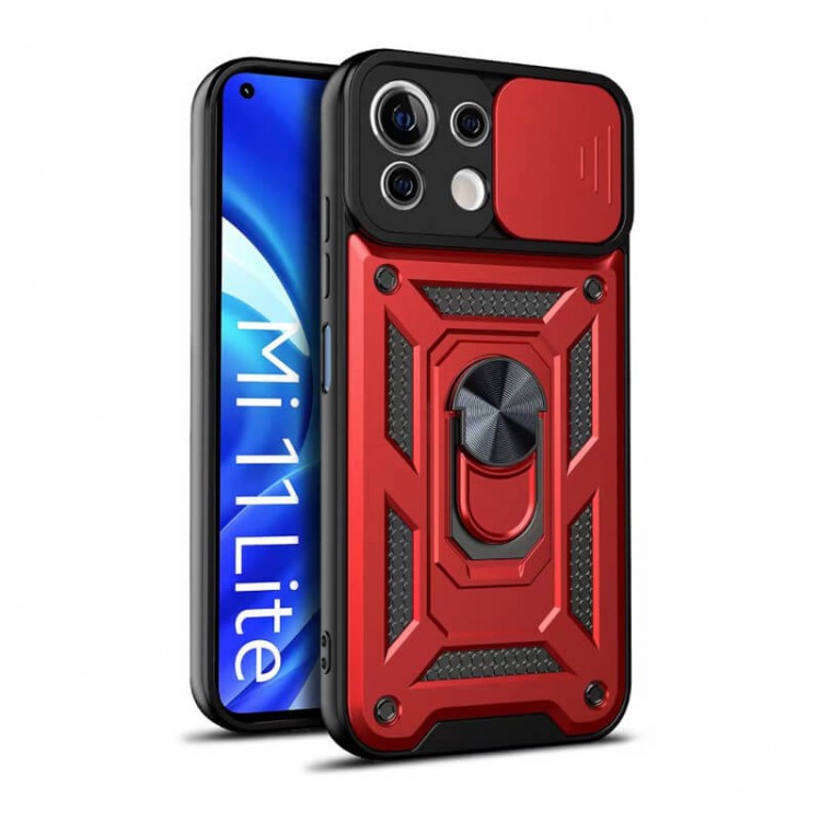 Bodycell Armor Slide Cover Case Xiaomi Mi 11 Lite Red