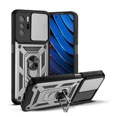 Bodycell Armor Slide Cover Case Xiaomi Poco X3 GT Silver