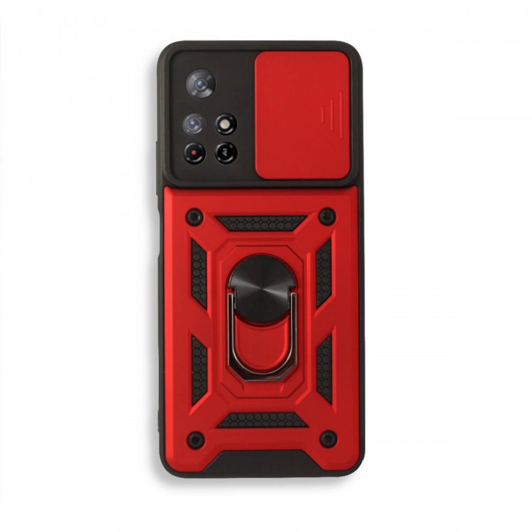 Bodycell Armor Slide Cover Case Xiaomi Note 11T/Note 11s 5G/Poco M4 Pro 5G Red