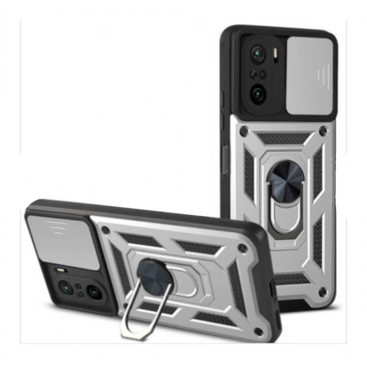 Bodycell Armor Slide Cover Case Xiaomi Poco F3  Silver