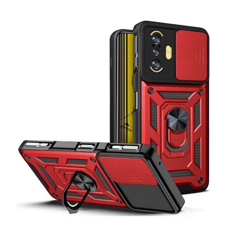 Bodycell Armor Slide Cover Case Xiaomi Poco F3 GT Red