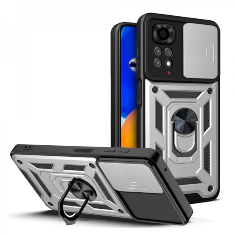 Bodycell Armor Slide Cover Case Xiaomi Note 11/11s 4G Silver