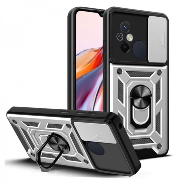 Bodycell Armor Slide Cover Case Xiaomi Redmi 12C Silver